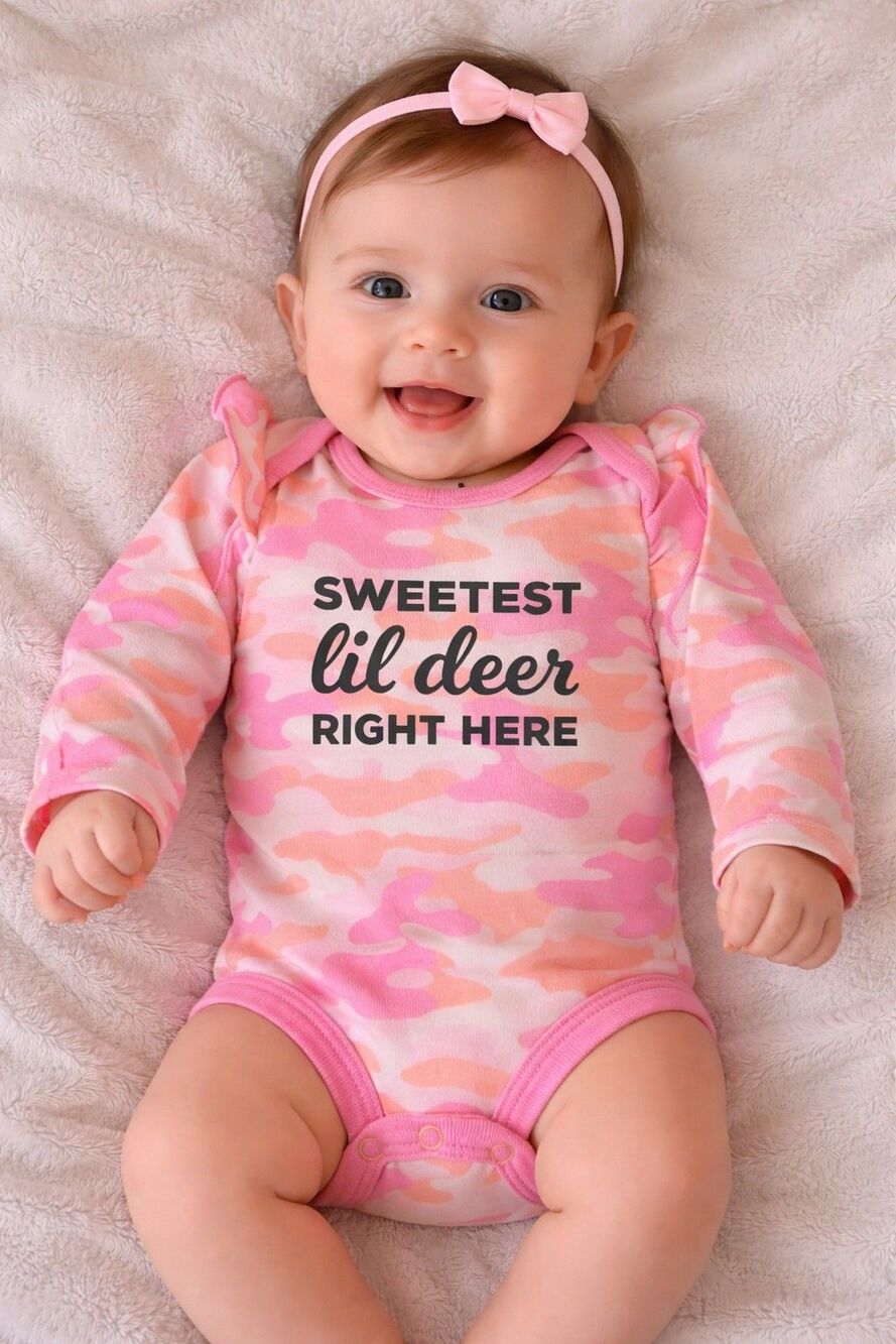 Shirt 0 To 3 months New Falls Creek Pink Orange White Camouflage Baby Girls